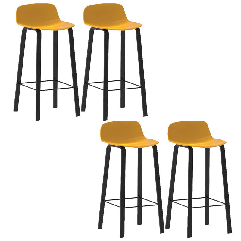 Contemporary Indoor Low Back Armless Bar Stools with Metal Legs