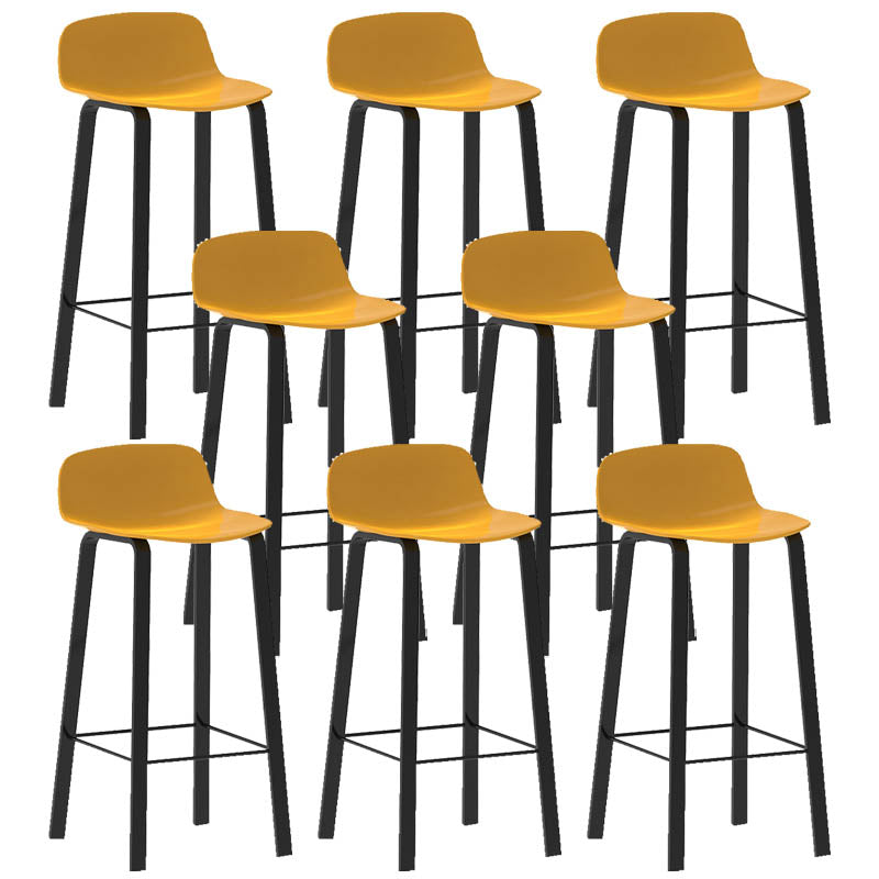 Contemporary Indoor Low Back Armless Bar Stools with Metal Legs