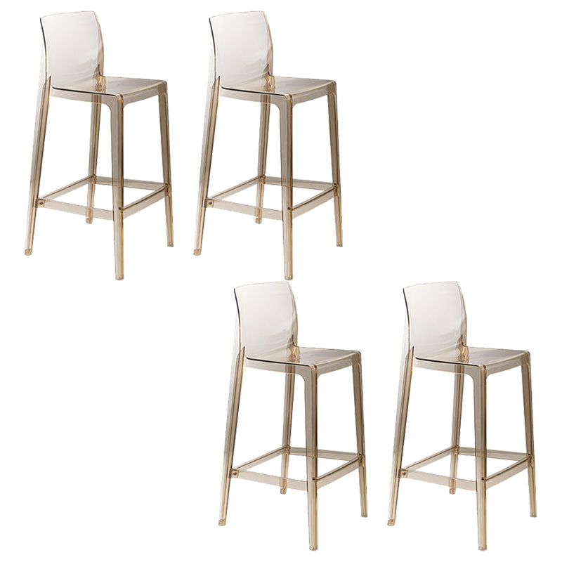 Contemporary Acrylic Low Back Armless Bar Stools with Footrest