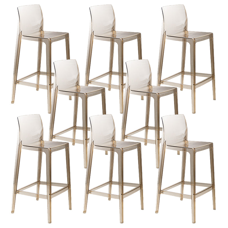 Contemporary Acrylic Low Back Armless Bar Stools with Footrest