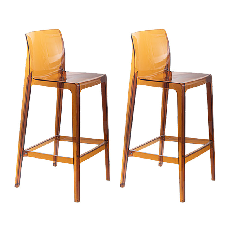 Contemporary Acrylic Low Back Armless Bar Stools with Footrest