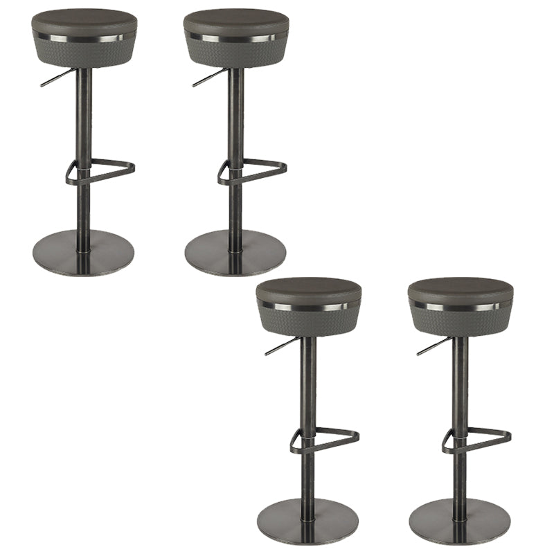 Modern Style Adjustable Armless Counter Stool with Leather Cushion