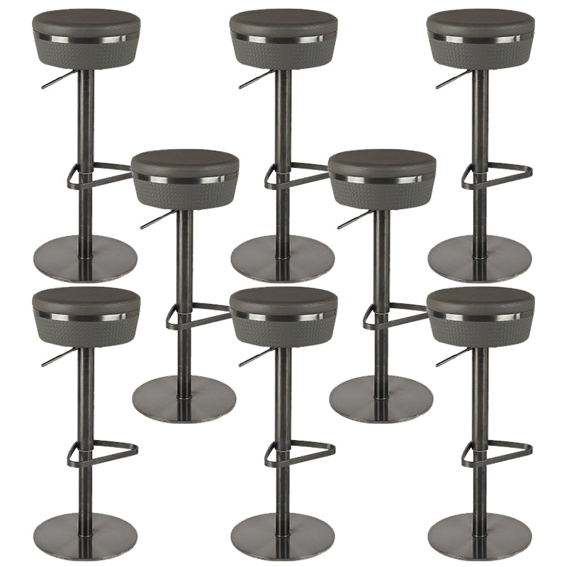 Modern Style Adjustable Armless Counter Stool with Leather Cushion
