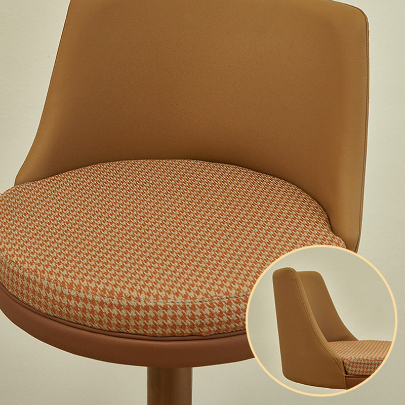 Modern Style Adjustable Armless Counter Stool with Leather Cushion