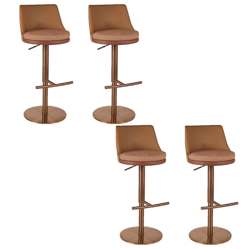 Modern Style Adjustable Armless Counter Stool with Leather Cushion