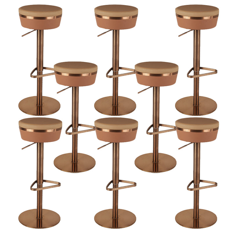 Modern Style Adjustable Armless Counter Stool with Leather Cushion