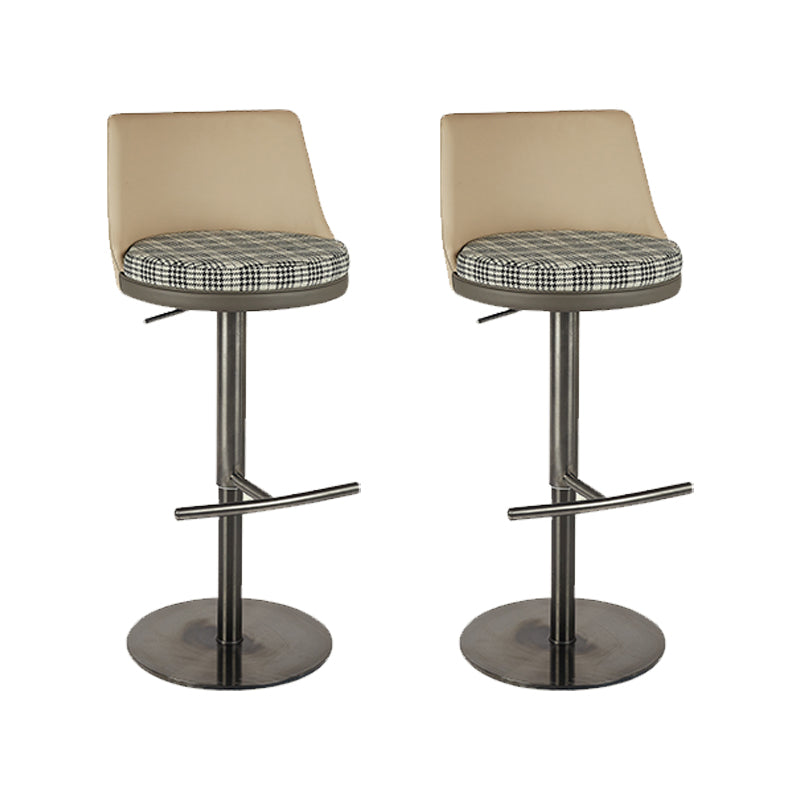 Modern Style Adjustable Armless Counter Stool with Leather Cushion