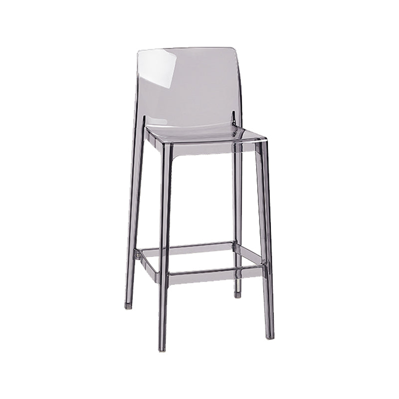 Nordic Style Acrylic Backrest Counter High Stool with 4 Legs