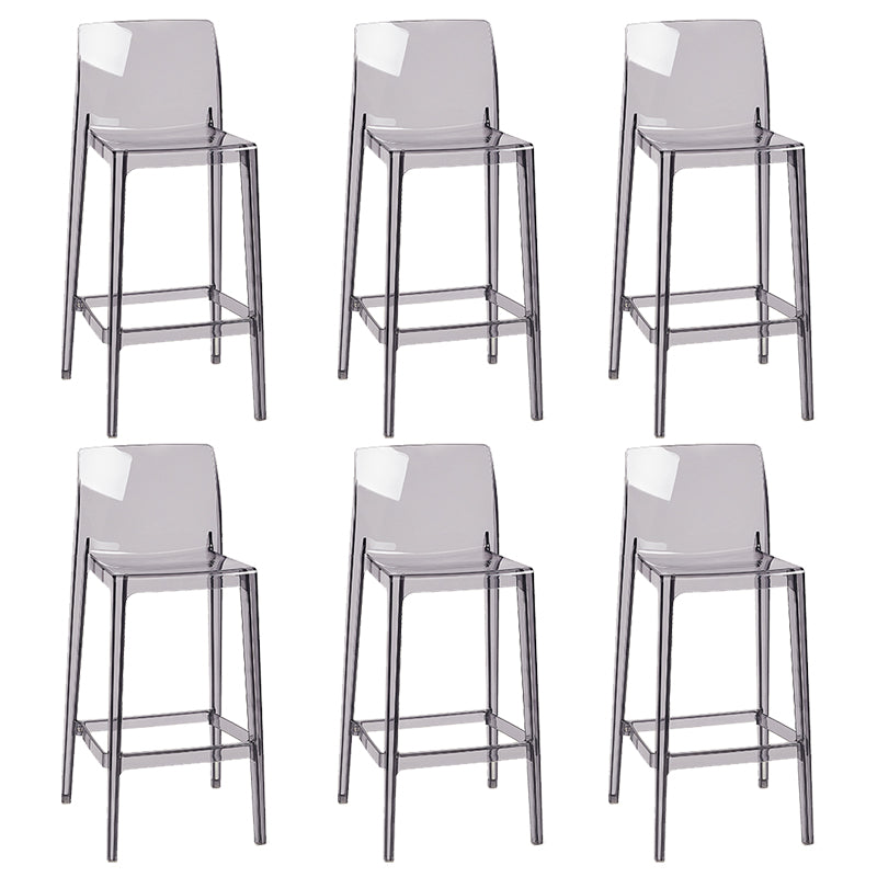 Nordic Style Acrylic Backrest Counter High Stool with 4 Legs