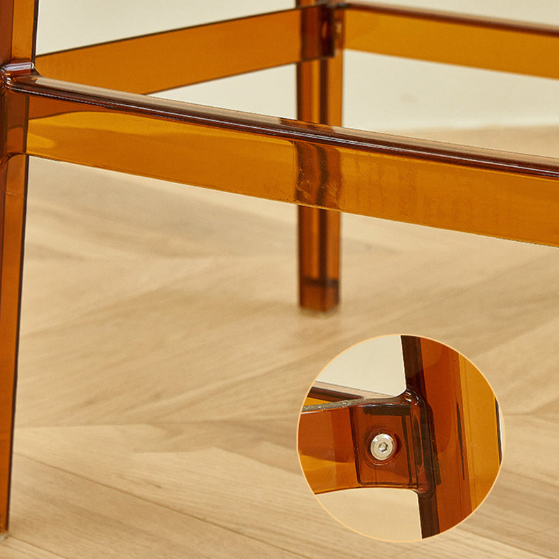 Nordic Style Acrylic Backrest Counter High Stool with 4 Legs