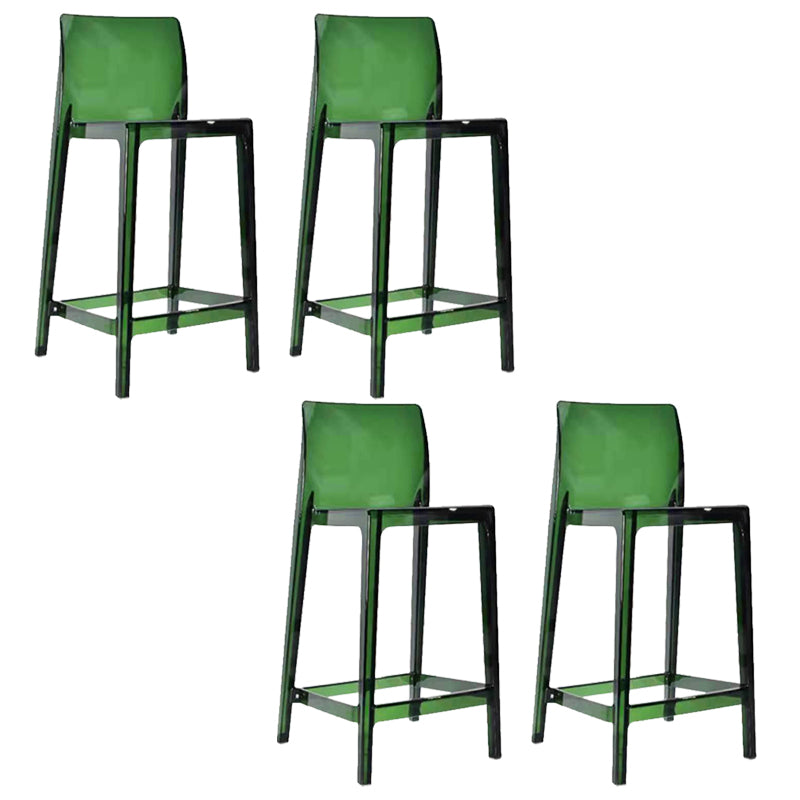 Nordic Style Acrylic Backrest Counter High Stool with 4 Legs
