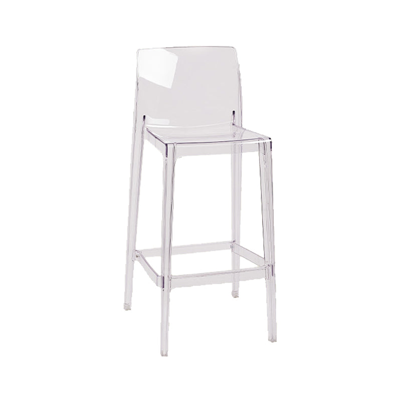 Nordic Style Acrylic Backrest Counter High Stool with 4 Legs