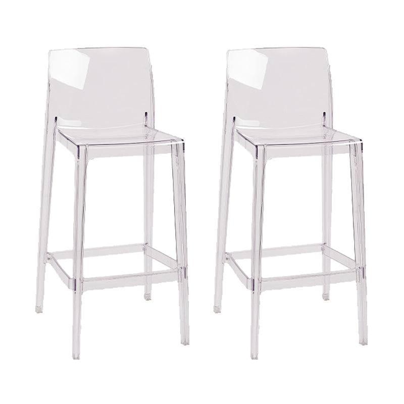 Nordic Style Acrylic Backrest Counter High Stool with 4 Legs