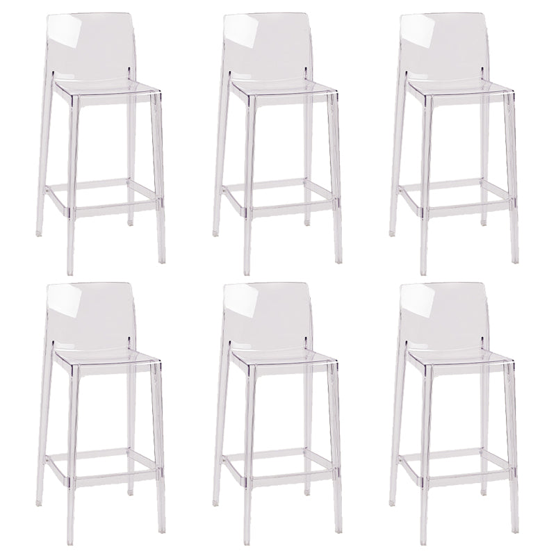 Nordic Style Acrylic Backrest Counter High Stool with 4 Legs