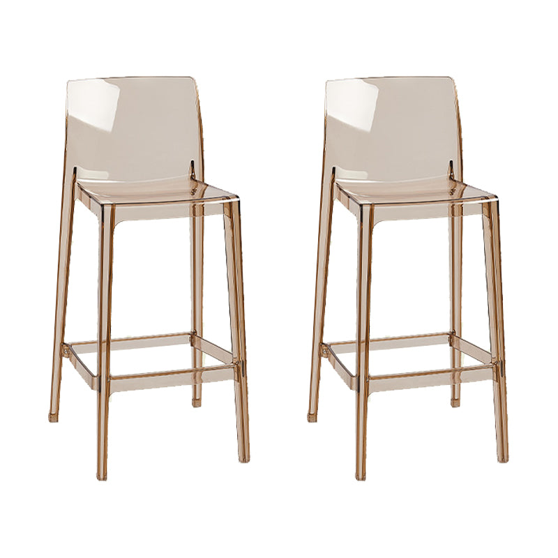 Nordic Style Acrylic Backrest Counter High Stool with 4 Legs