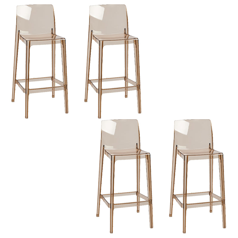 Nordic Style Acrylic Backrest Counter High Stool with 4 Legs