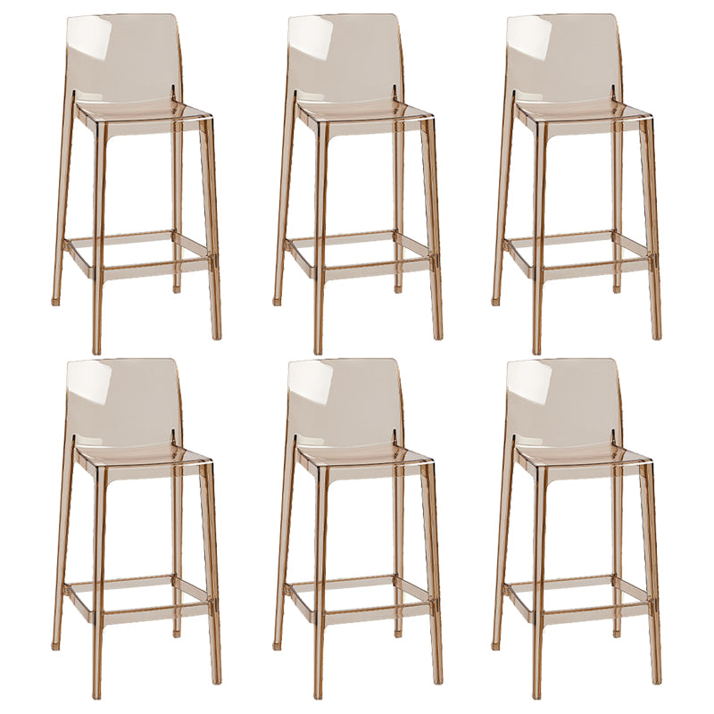 Nordic Style Acrylic Backrest Counter High Stool with 4 Legs