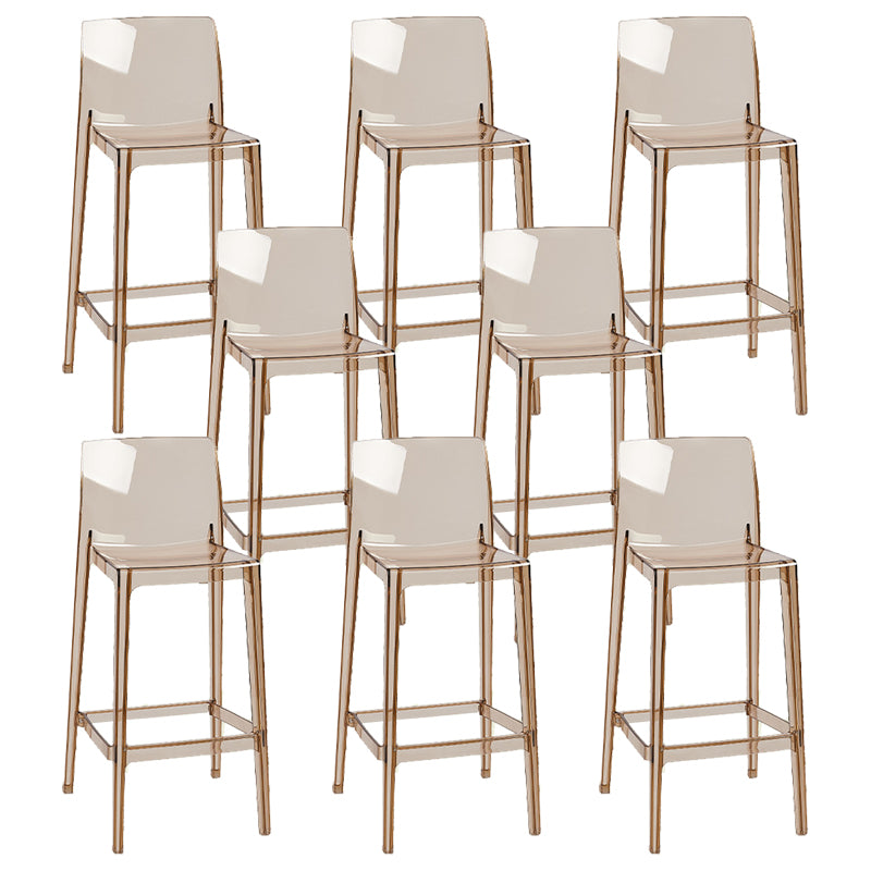 Nordic Style Acrylic Backrest Counter High Stool with 4 Legs