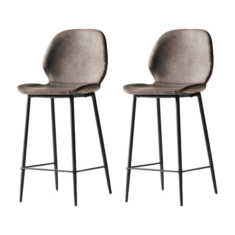 Modern Style Backrest Counter High Stool with Leather Cushion