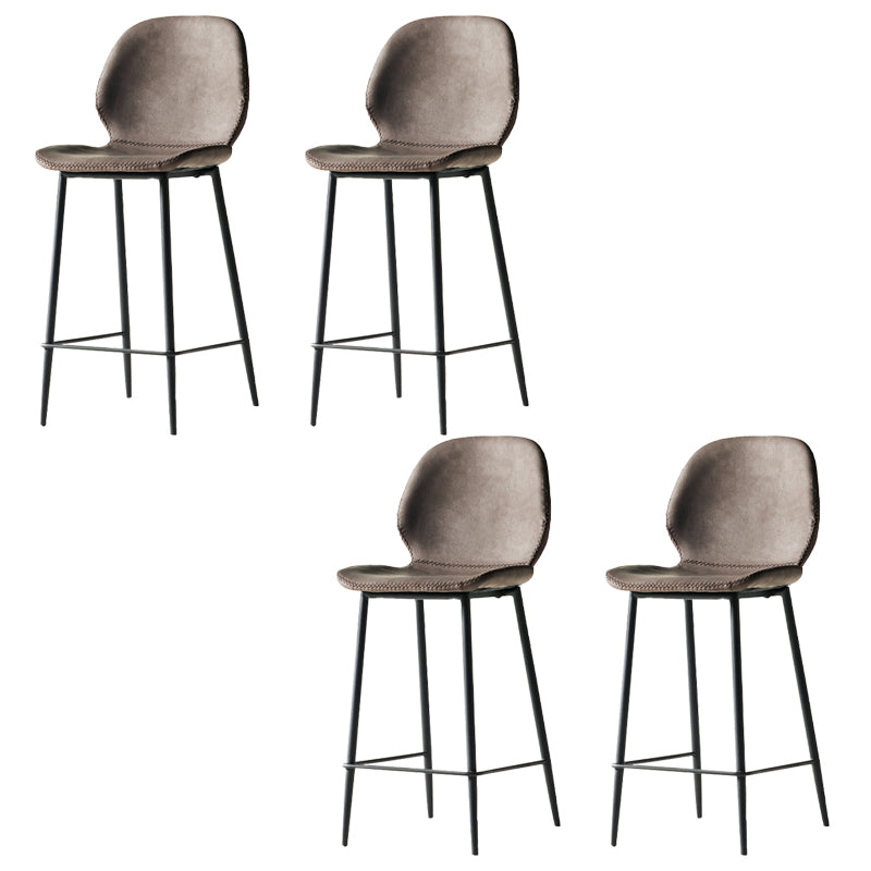 Modern Style Backrest Counter High Stool with Leather Cushion