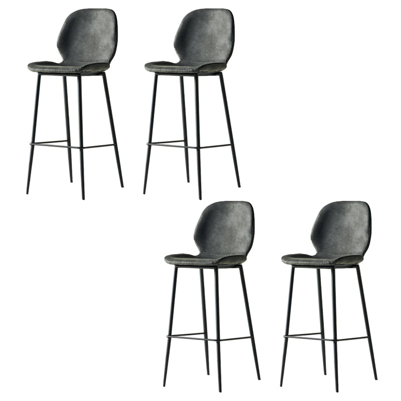 Modern Style Backrest Counter High Stool with Leather Cushion