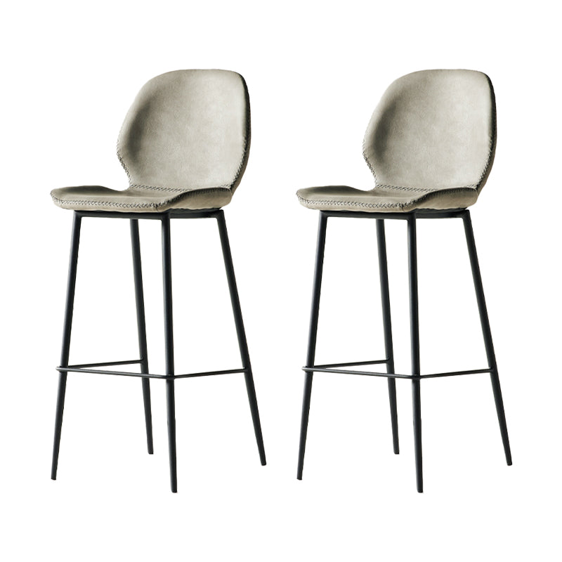 Modern Style Backrest Counter High Stool with Leather Cushion