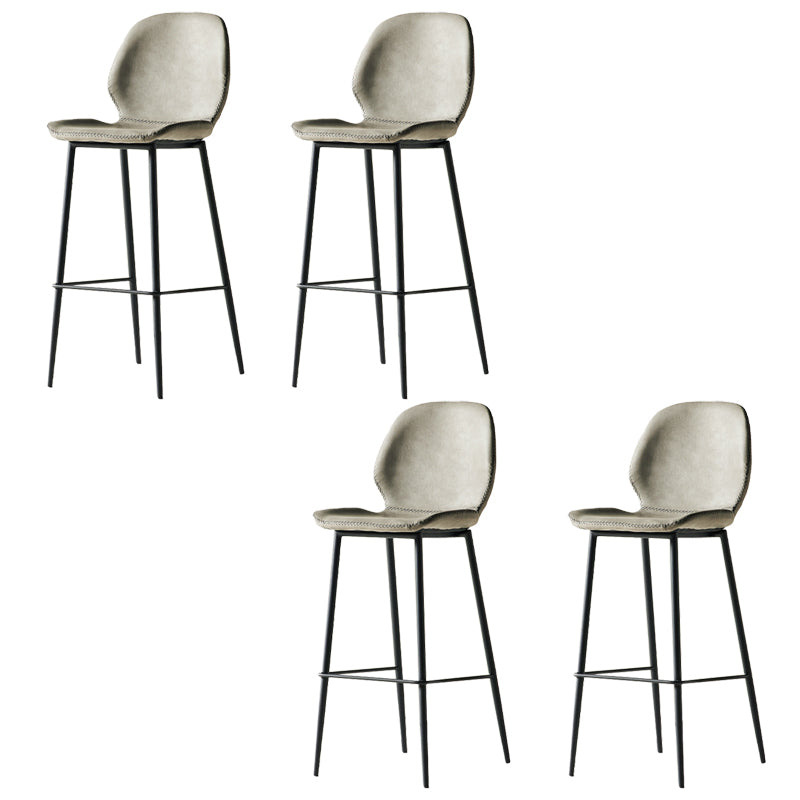 Modern Style Backrest Counter High Stool with Leather Cushion