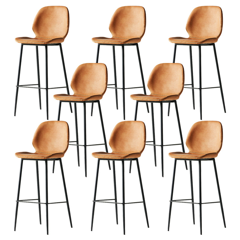 Modern Style Backrest Counter High Stool with Leather Cushion