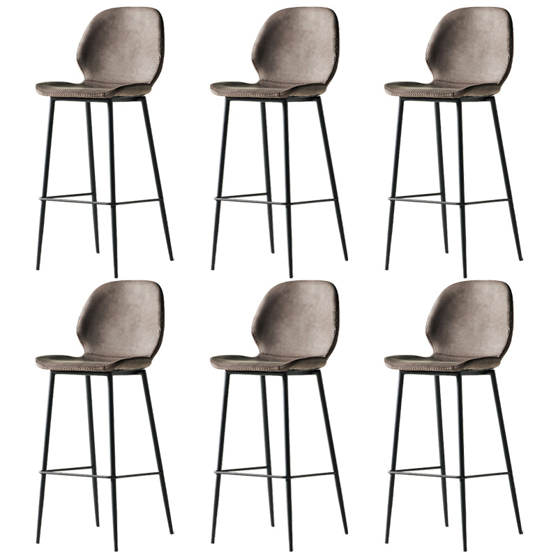 Modern Style Backrest Counter High Stool with Leather Cushion