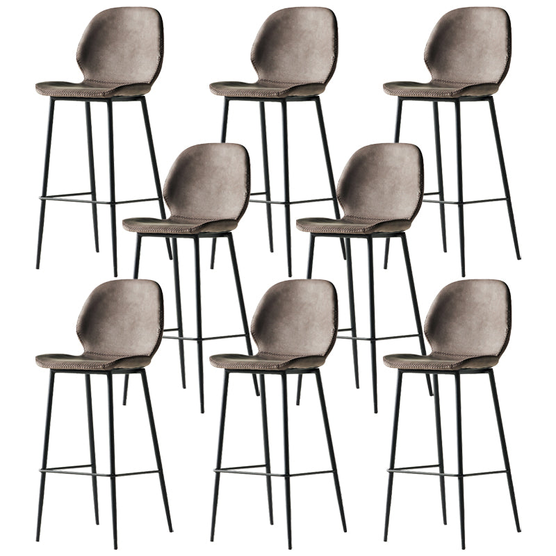 Modern Style Backrest Counter High Stool with Leather Cushion