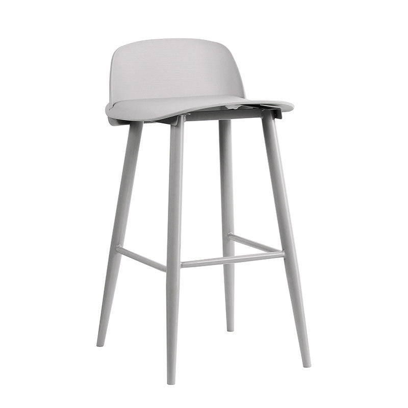 Contemporary Plastic Low Back Armless Bar Stools with Metal Base