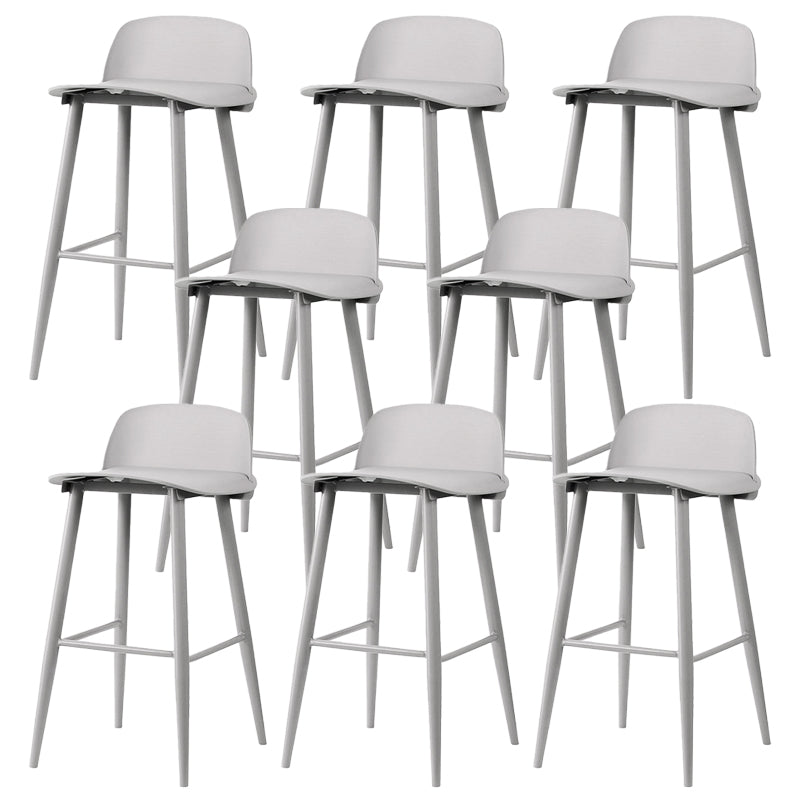Contemporary Plastic Low Back Armless Bar Stools with Metal Base