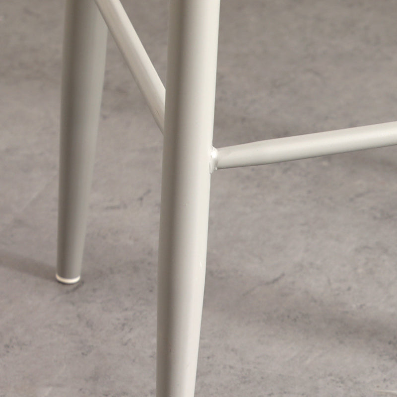 Contemporary Plastic Low Back Armless Bar Stools with Metal Base