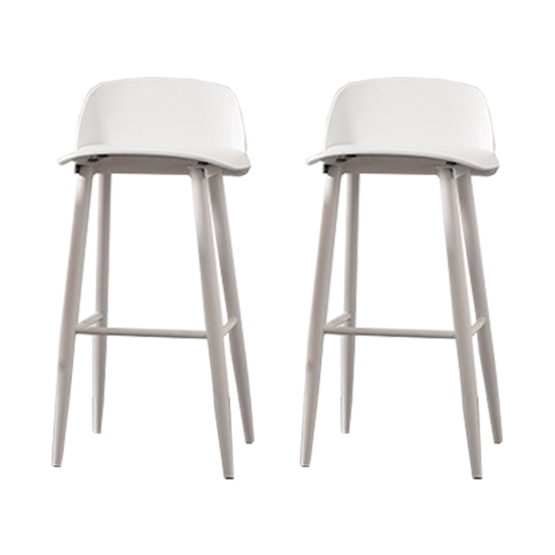 Contemporary Plastic Low Back Armless Bar Stools with Metal Base