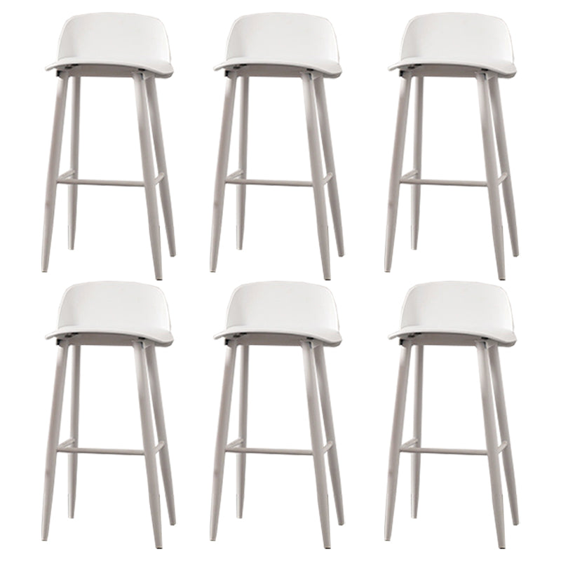 Contemporary Plastic Low Back Armless Bar Stools with Metal Base