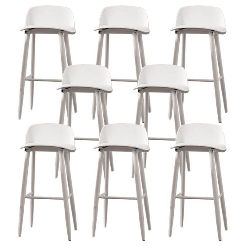 Contemporary Plastic Low Back Armless Bar Stools with Metal Base