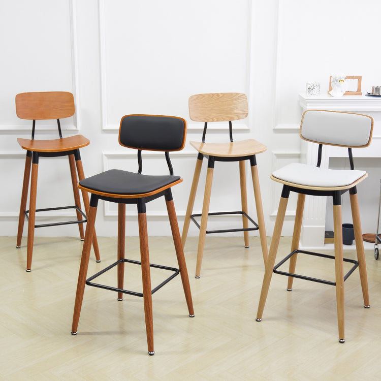 Contemporary Low Back Saddle Seat Bar Stools with Metal Base