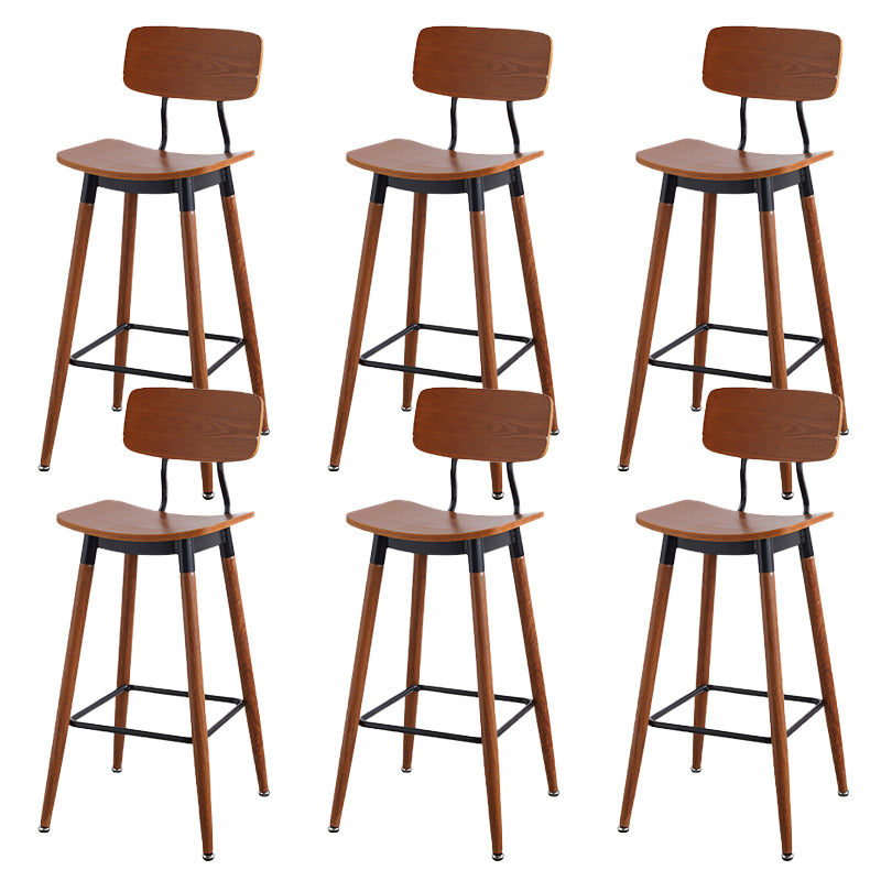 Contemporary Low Back Saddle Seat Bar Stools with Metal Base