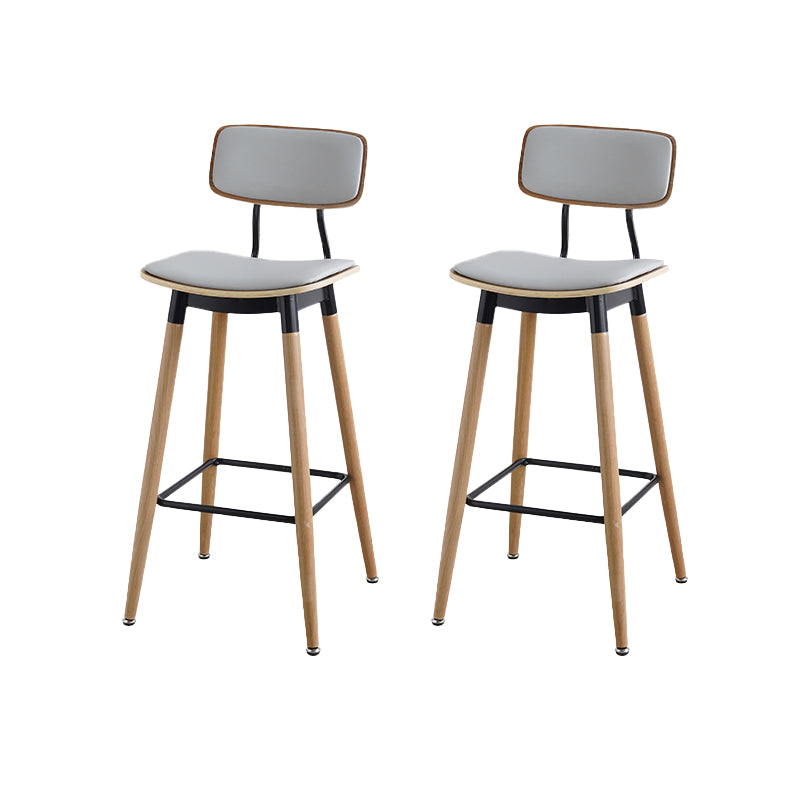 Contemporary Low Back Saddle Seat Bar Stools with Metal Base