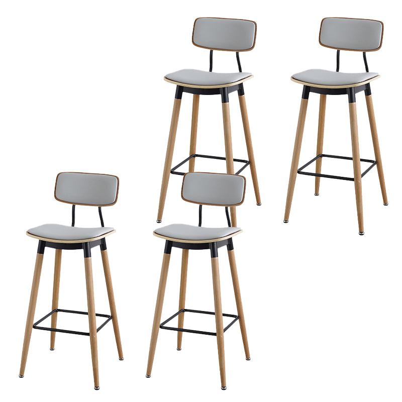 Contemporary Low Back Saddle Seat Bar Stools with Metal Base