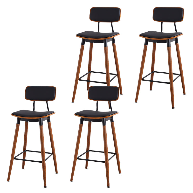 Contemporary Low Back Saddle Seat Bar Stools with Metal Base