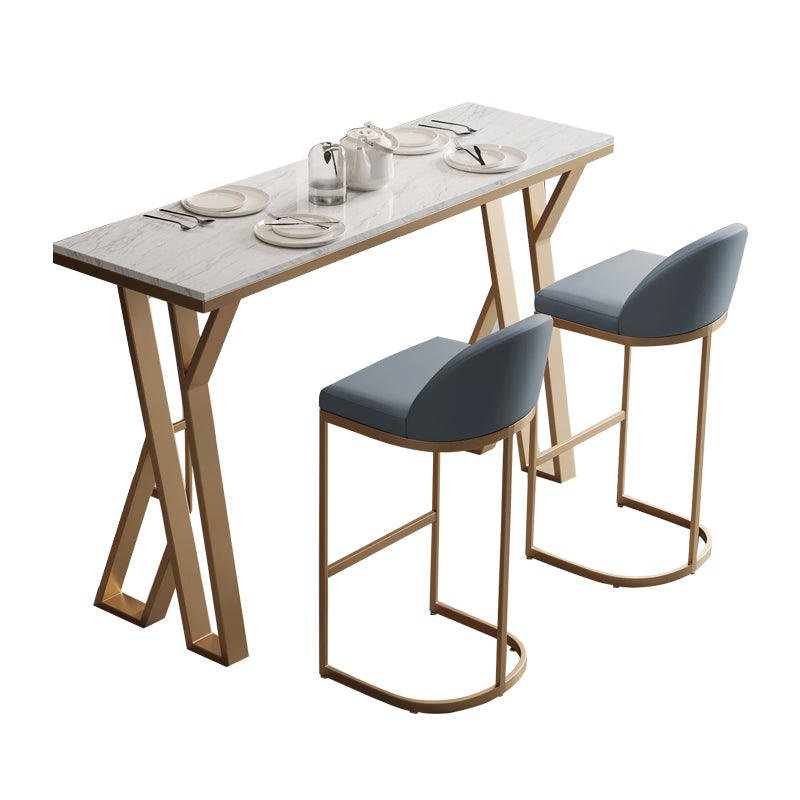 1/3/5 Pieces Bar Stool and Table Set, Glam and Rectangular for Dining Room