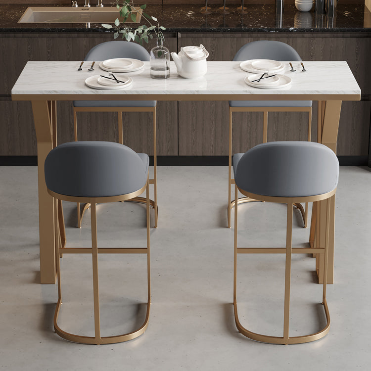 1/3/5 Pieces Bar Stool and Table Set, Glam and Rectangular for Dining Room