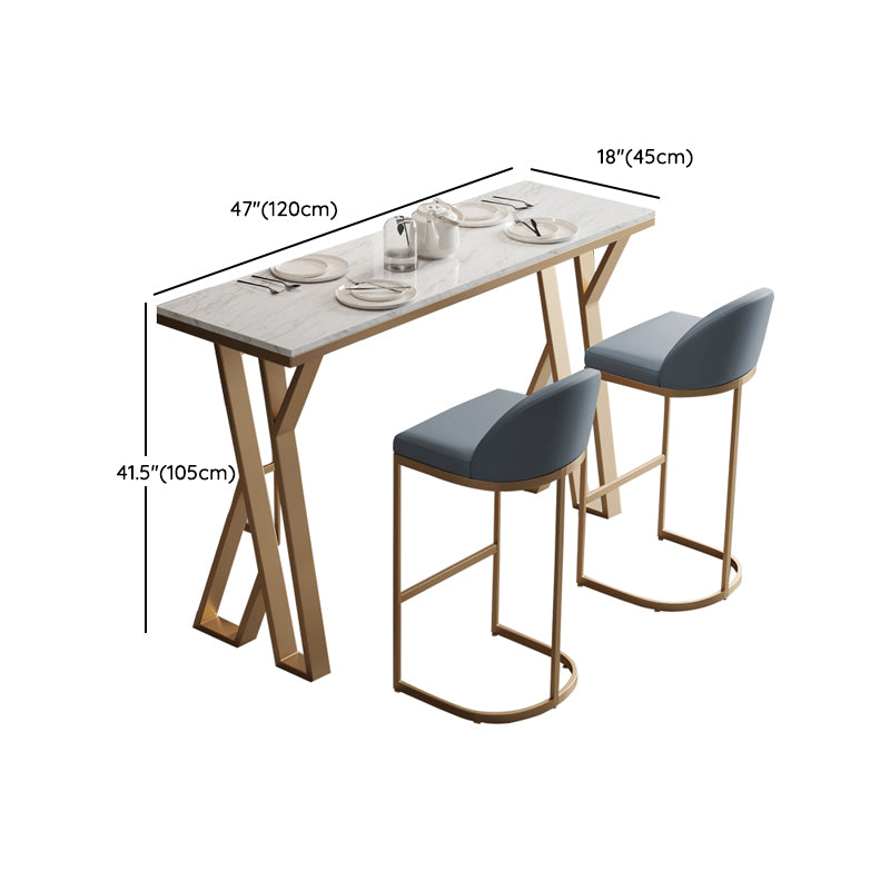 1/3/5 Pieces Bar Stool and Table Set, Glam and Rectangular for Dining Room