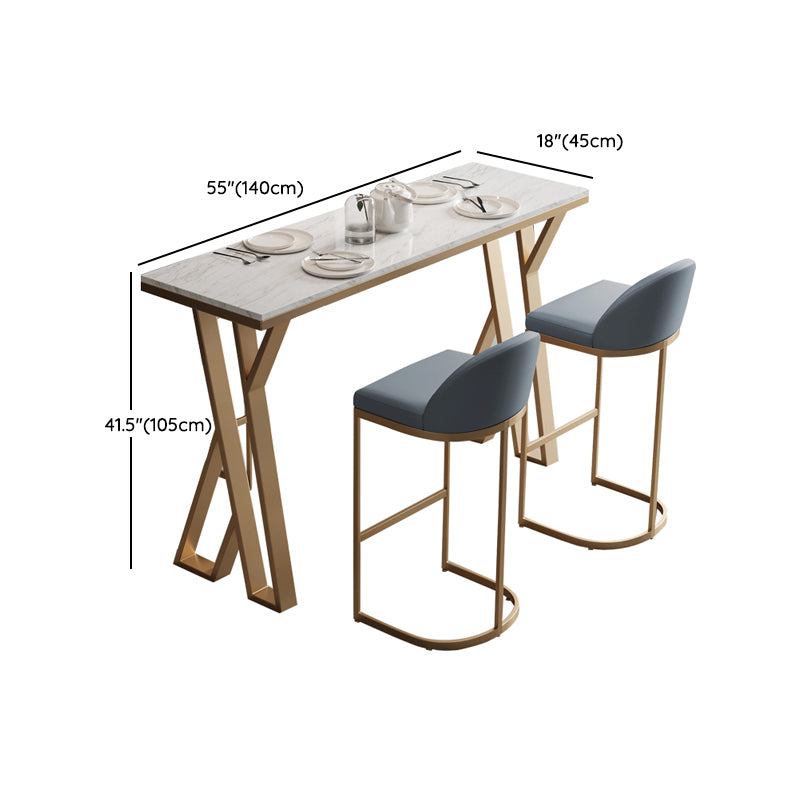 1/3/5 Pieces Bar Stool and Table Set, Glam and Rectangular for Dining Room