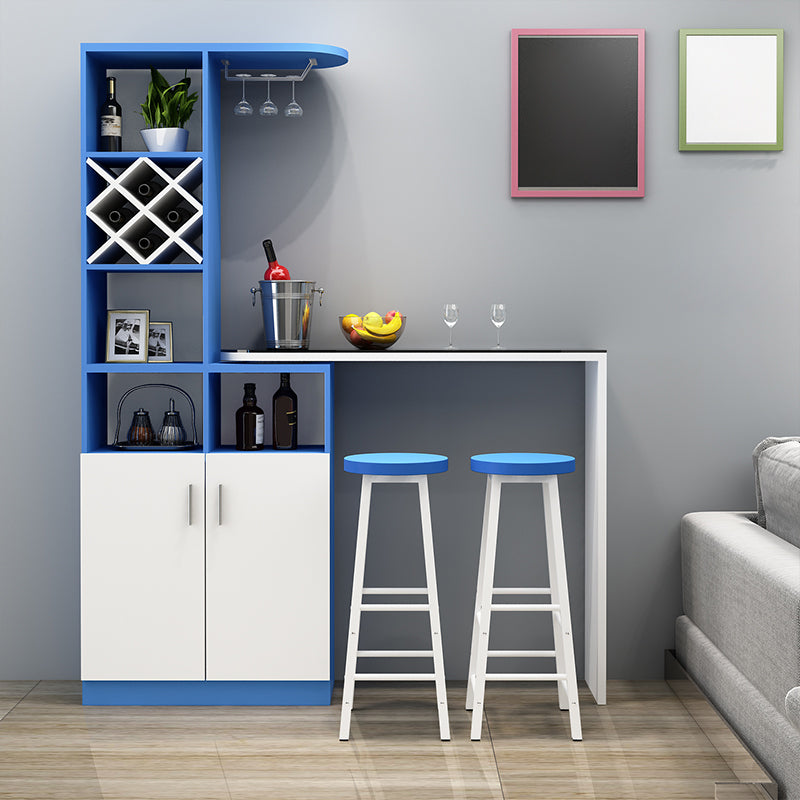 Wood Rectangular Contemporary Bar Stool and Table Set and 3 Pieces