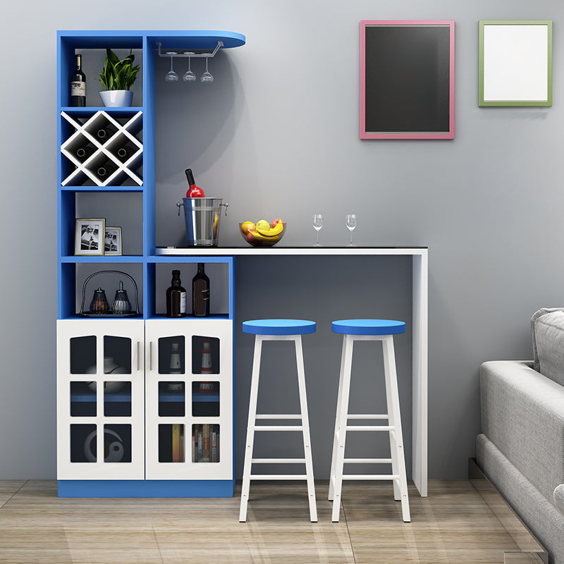 Wood Rectangular Contemporary Bar Stool and Table Set and 3 Pieces