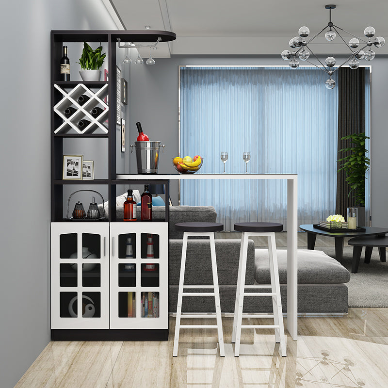 Wood Rectangular Contemporary Bar Stool and Table Set and 3 Pieces