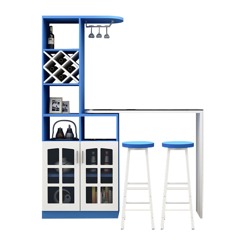 Wood Rectangular Contemporary Bar Stool and Table Set and 3 Pieces