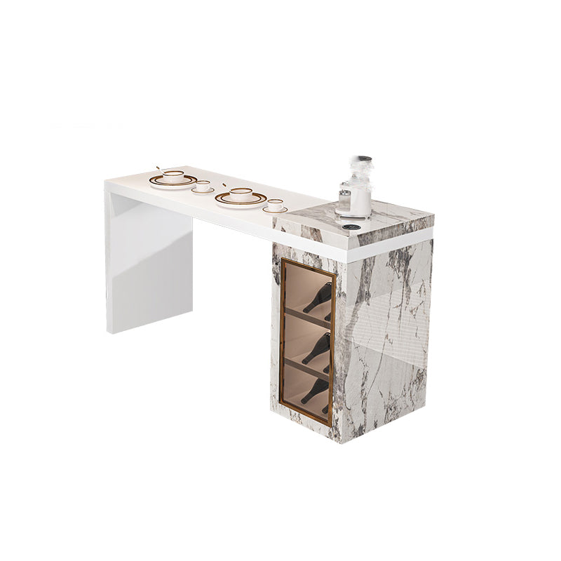 Modem & Contemporary Rectangle Stone Pub Bar Table for Living Room